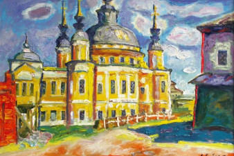 Храм Николая Чудотворца в Устье-Кубенском. 2010. Холст, масло. 70х100